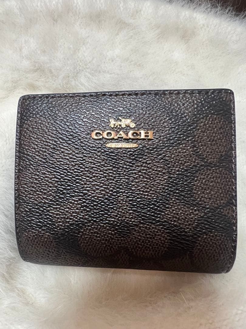 COACH ダークブラウン 三つ折り財布