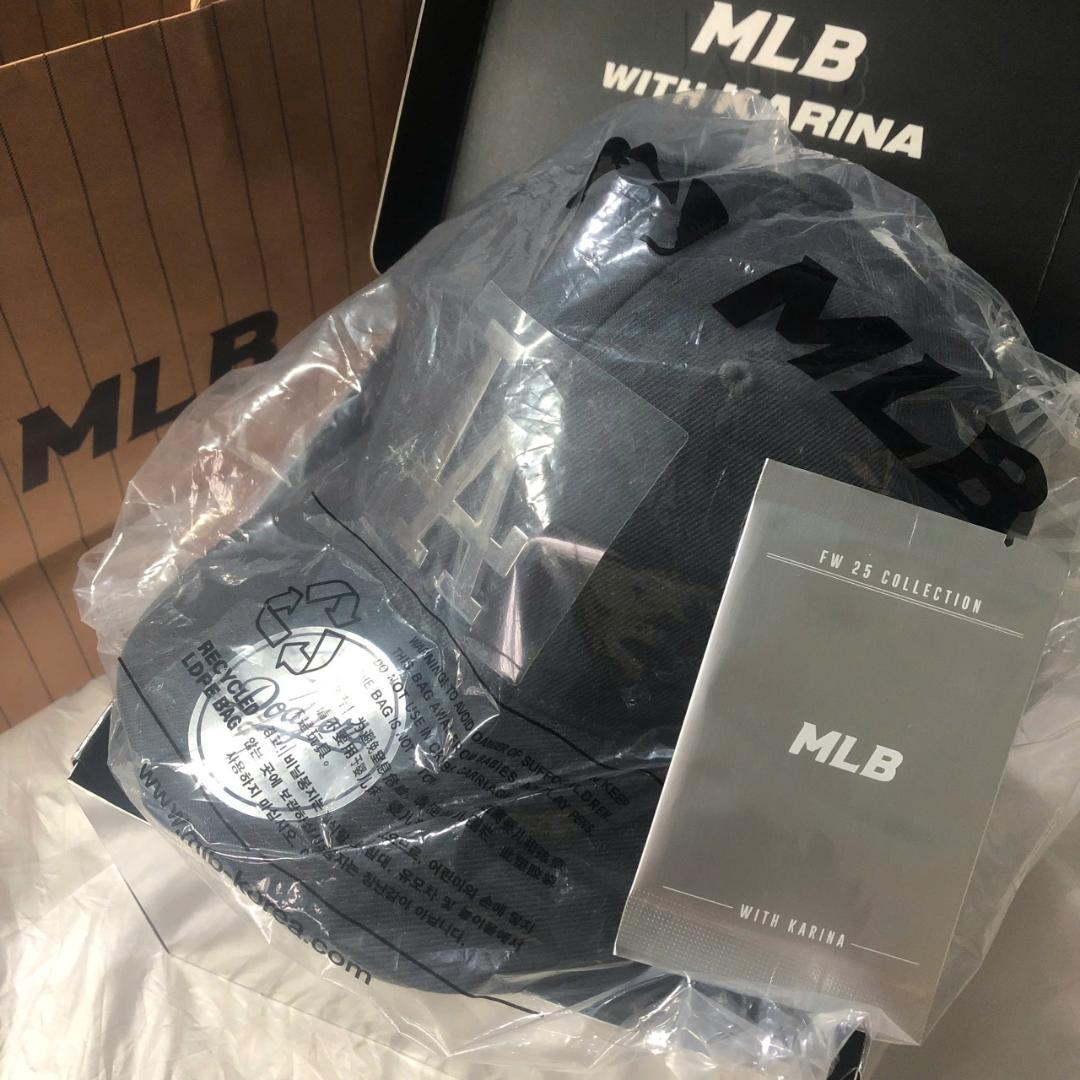 aespa カリナ MLB キャップ 帽子グレー KARINA トレカセット②