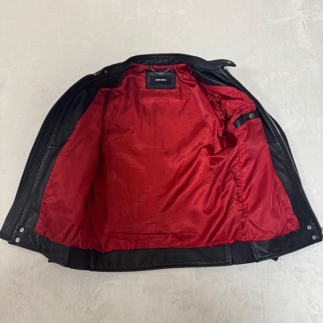 DIESEL ディーゼル シングルライダースジャケット　羊革 シープスキン