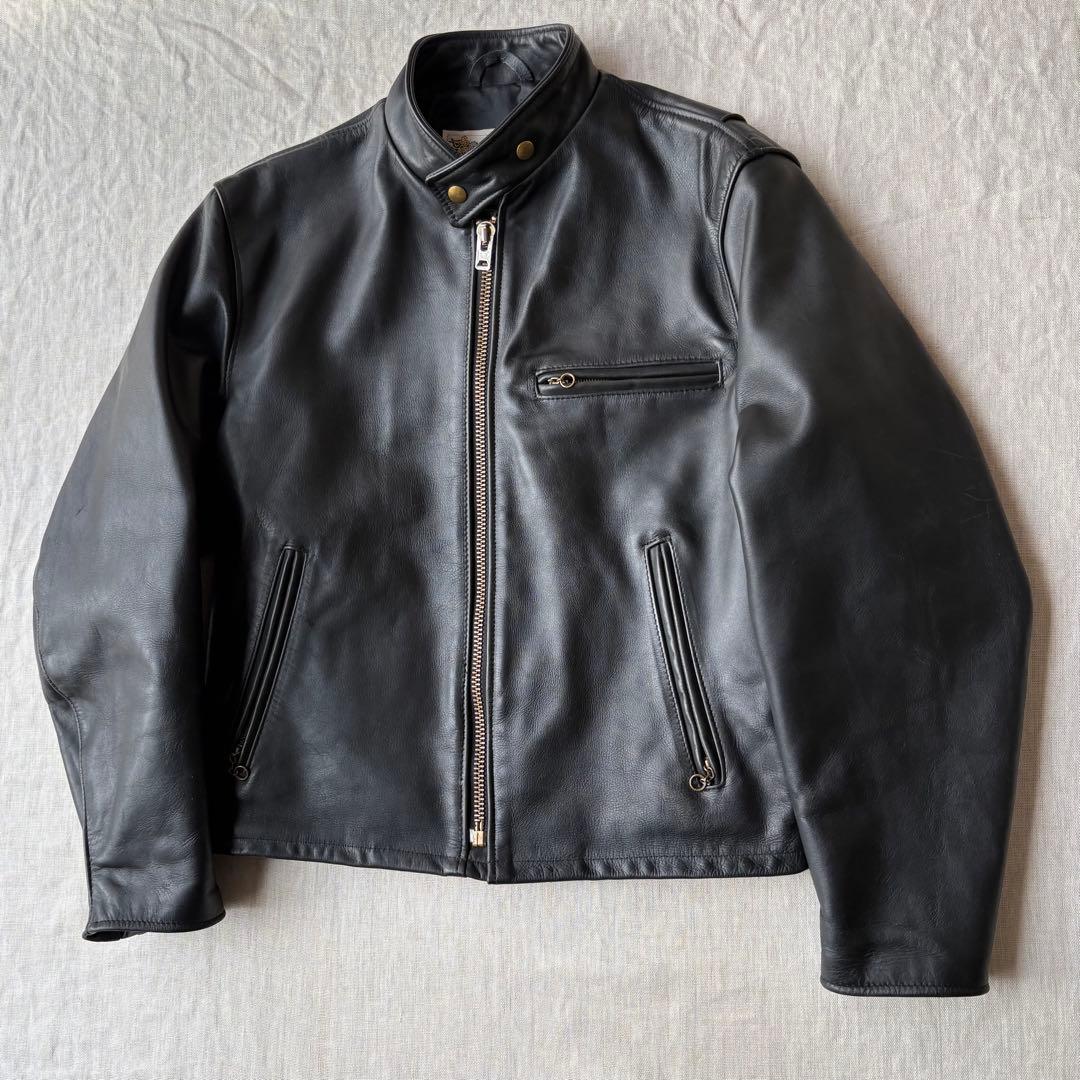 Schott シングルライダース ゴールド金具 TALONジップ 40 ショット