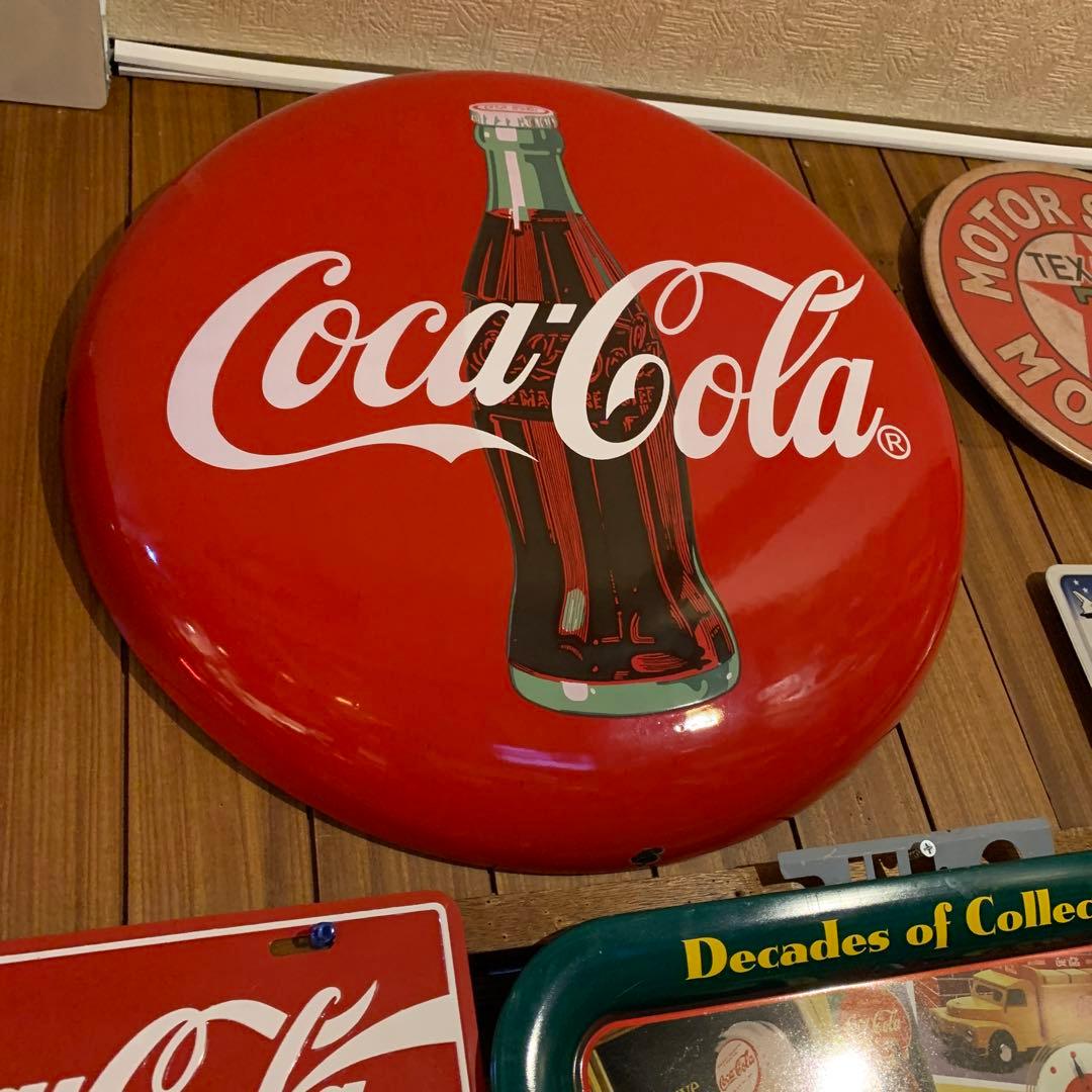 アメリカン雑貨　コカコーラ　ボタン看板　特大　USA 非売品　ノベルティ　貴重