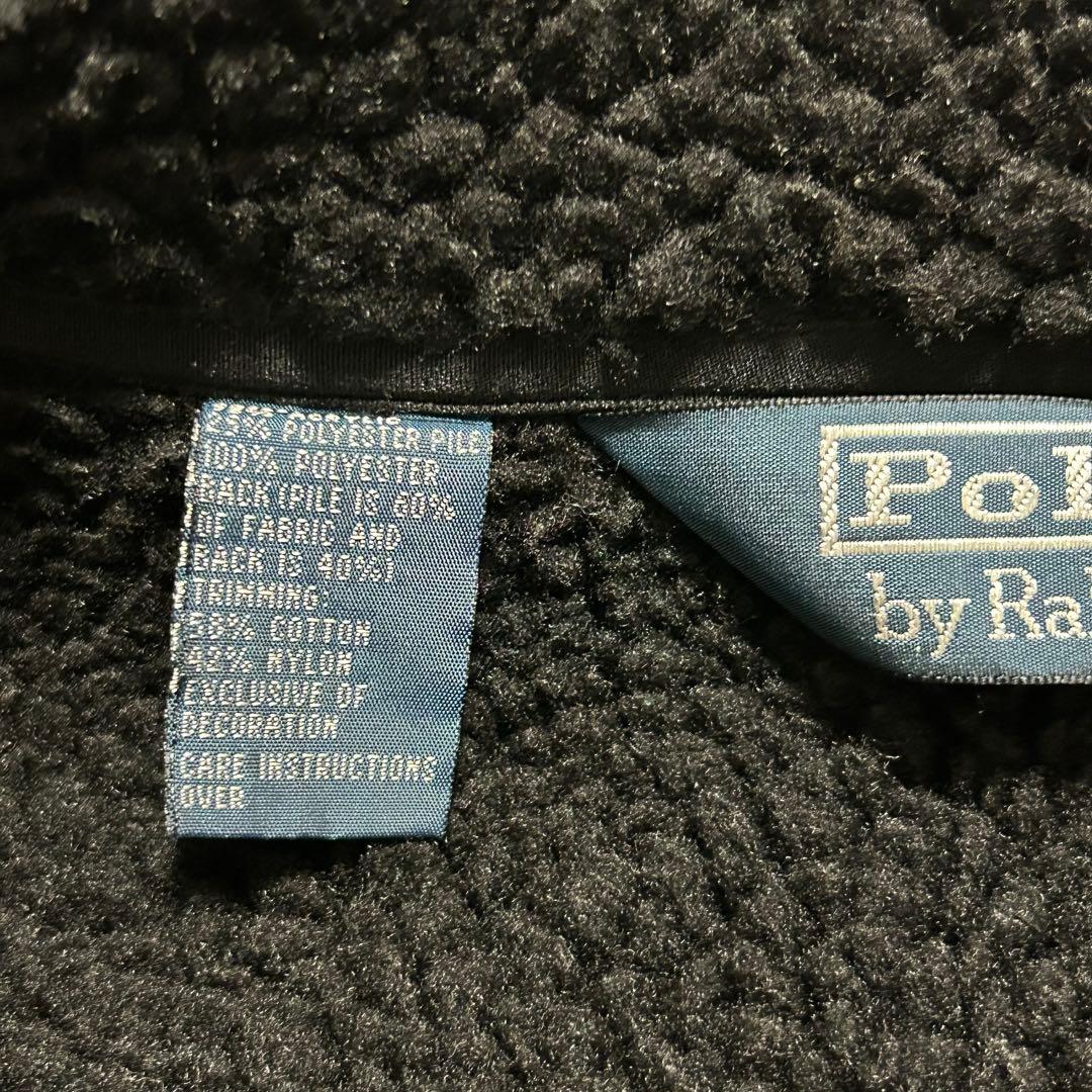 ポロ・ラルフ・ローレン フリースジャケット 黒 裏ボア