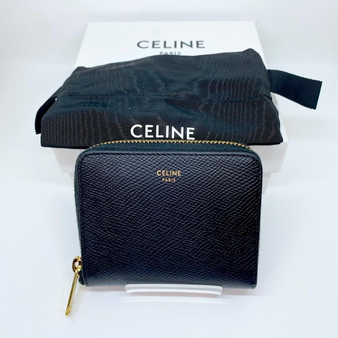 た*か様 【CELINE】 コンパクト ジップ ウォレット ケース ブラッ