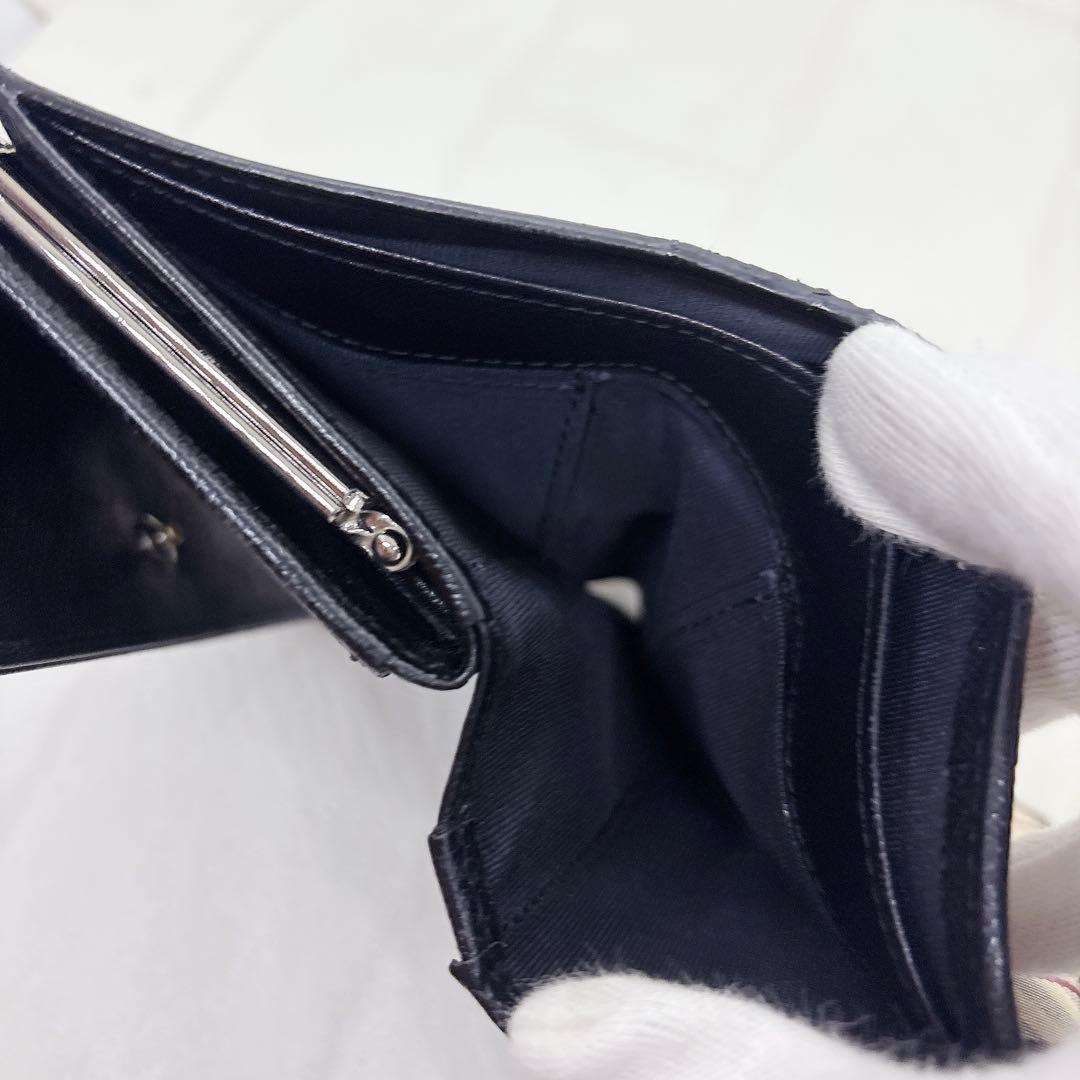 美品✨BURBERRY バーバリー ノバチェック 二つ折り財布 がま口 ブラック