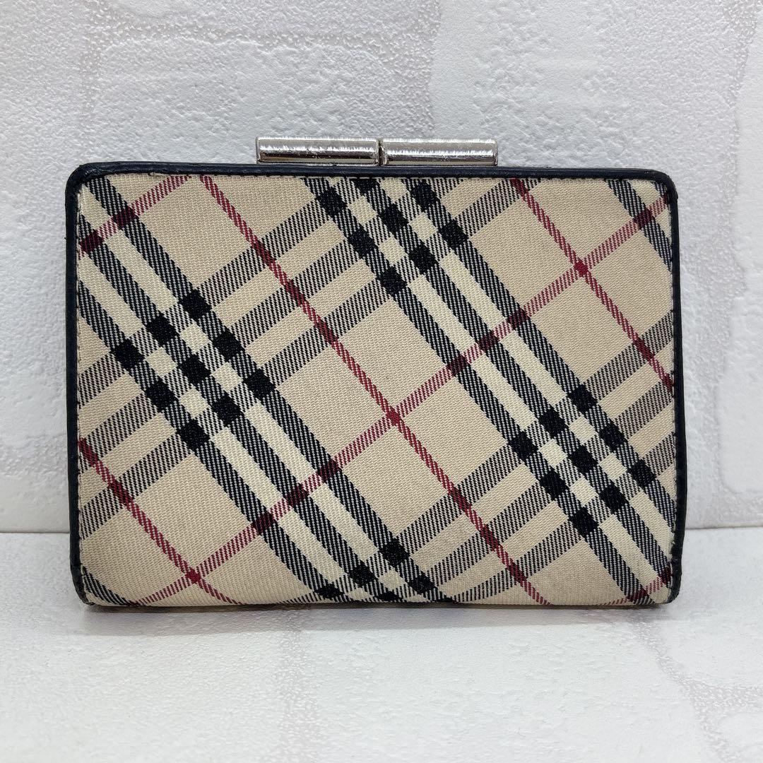 美品✨BURBERRY バーバリー ノバチェック 二つ折り財布 がま口 ブラック