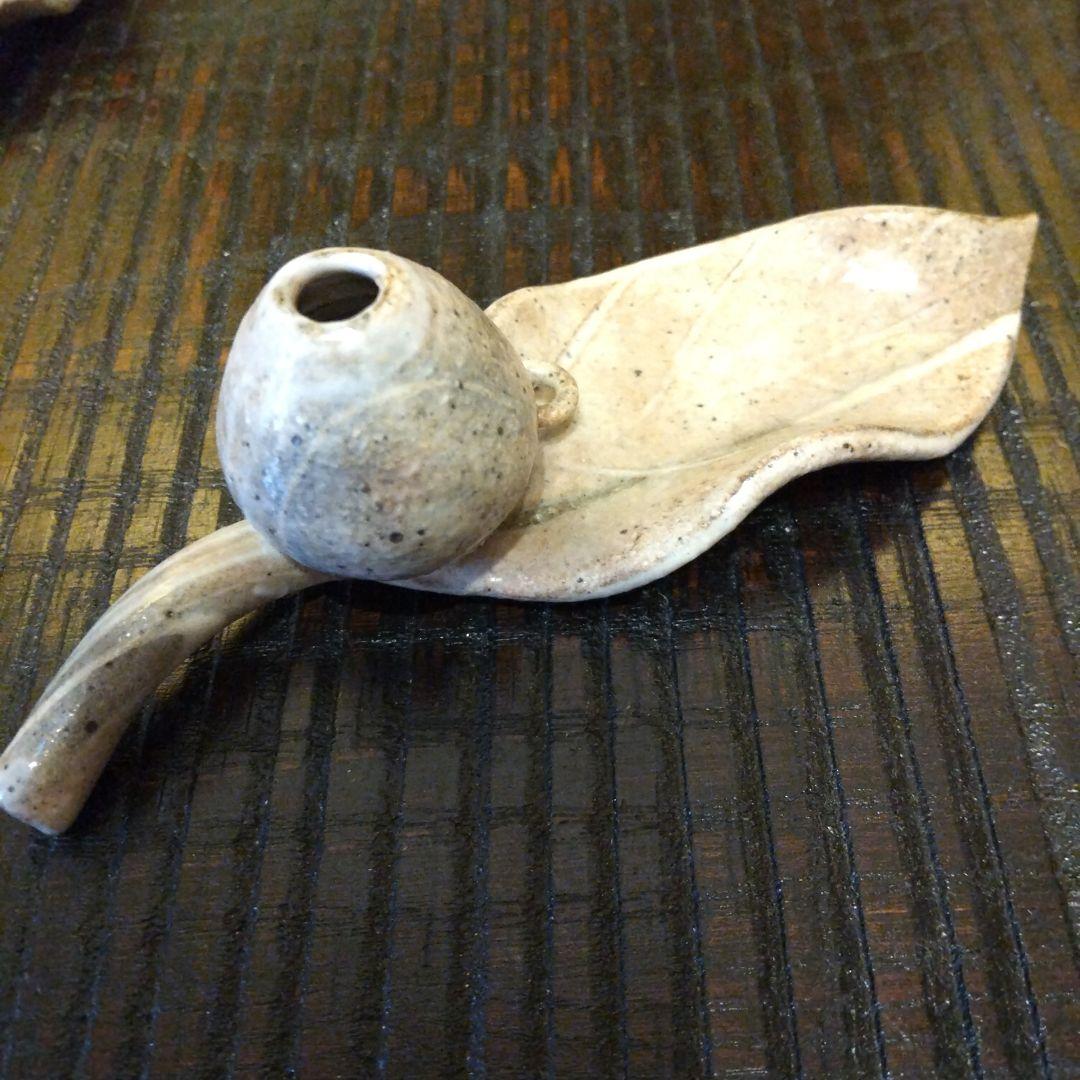 葉の形陶器製大皿等 木製台付き12点セット 工芸焼き物