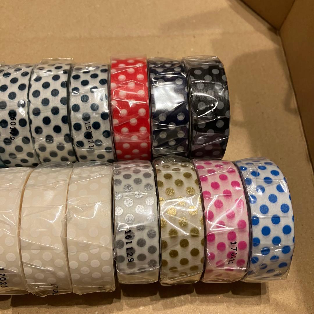 【未使用/廃盤あり】マスキングテープ カモ井 ドット 21本セット