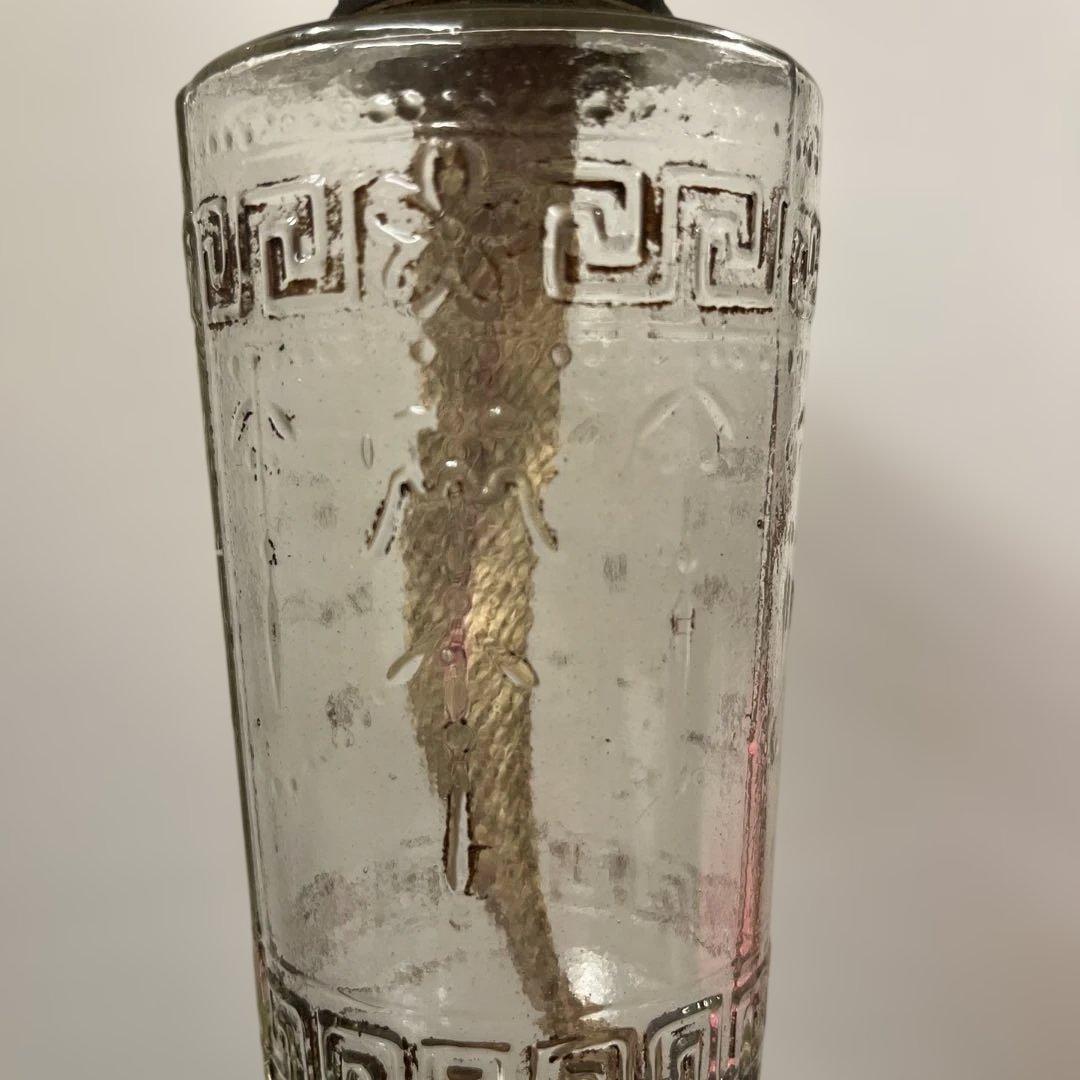 ガラス　エンボス　オイルランプ　フリルホヤ　送料無料