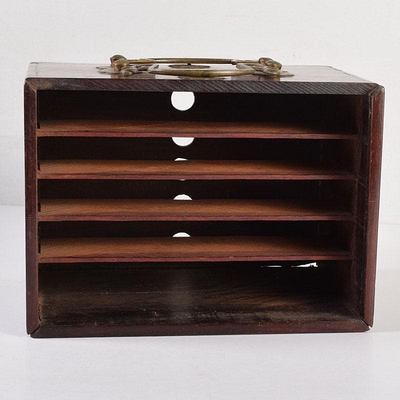 中国　竹嵌　骨牌　背竹牌　麻雀牌　唐木箱付　D　7900