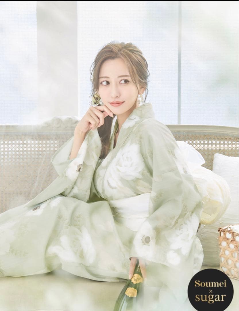 sugar 浴衣 兵児帯 下駄 3点セット シュガー くすみグリーン