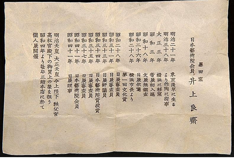 芸術院会員　井上良斎　喜蓋置　M45