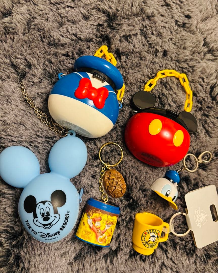 ディズニー　ぬいぐるみバッジ　キーホルダーセット