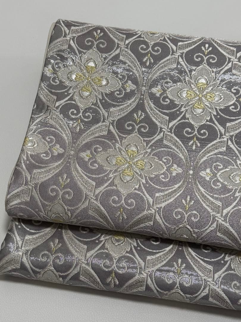 【新品未使用】 志都香織物　袋帯　西陣織　未仕立て　正絹　フォーマル　プラチナ箔