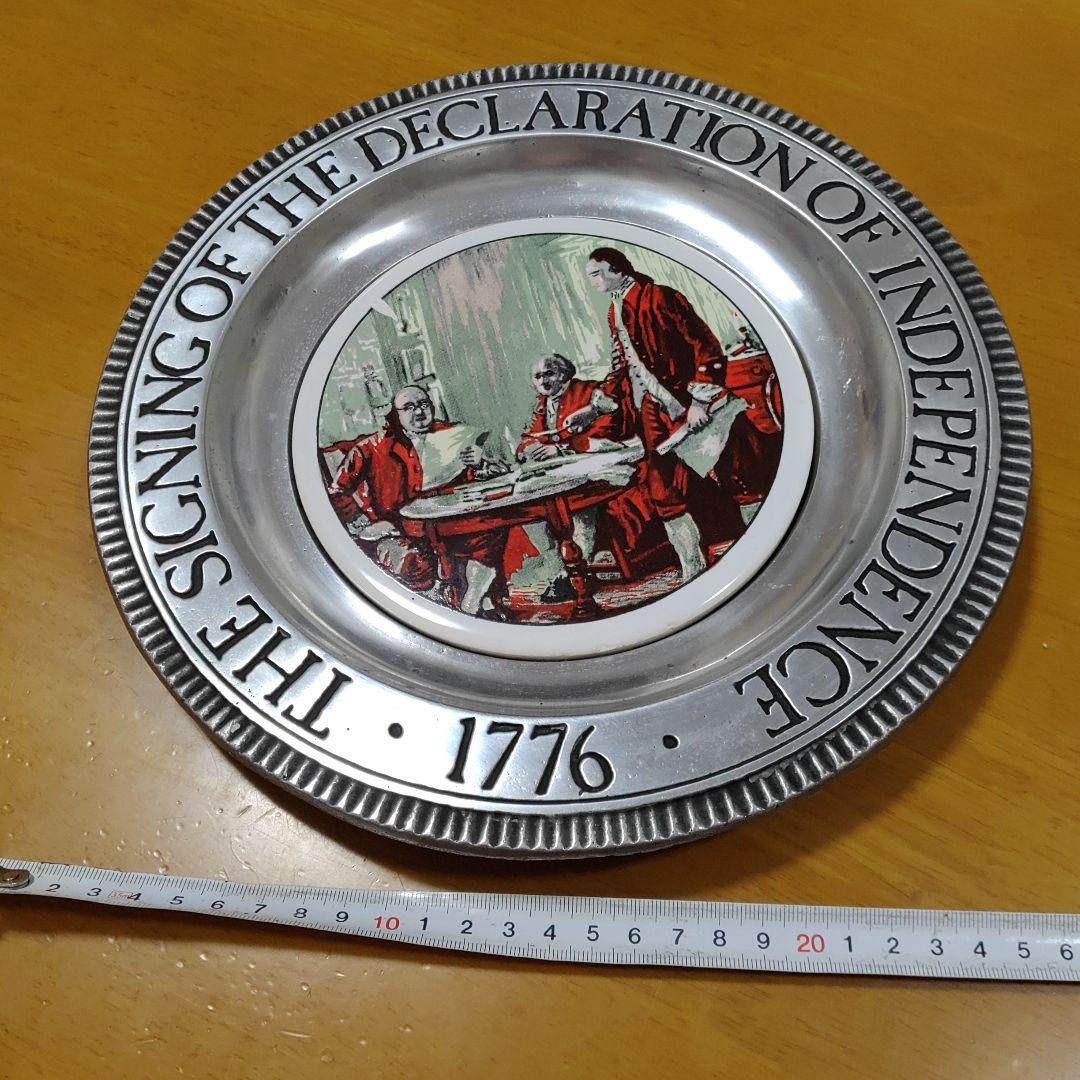 USA「独立宣言の起草」　ヴィンテージ コレクターズ ピューター プレート