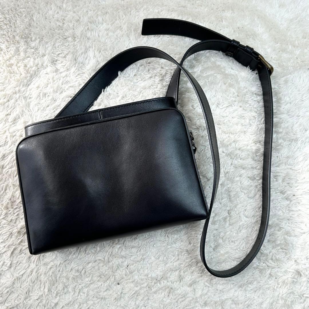 マザーハウス アンティーク ソラ ブラック 本革 ショルダーバッグ 2way