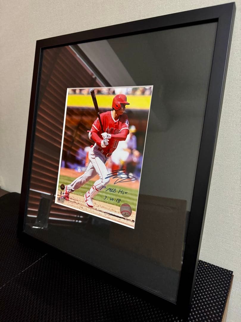 大谷翔平 MLB初安打記念 直筆サイン MLB公式ホログラム インスク 額装済