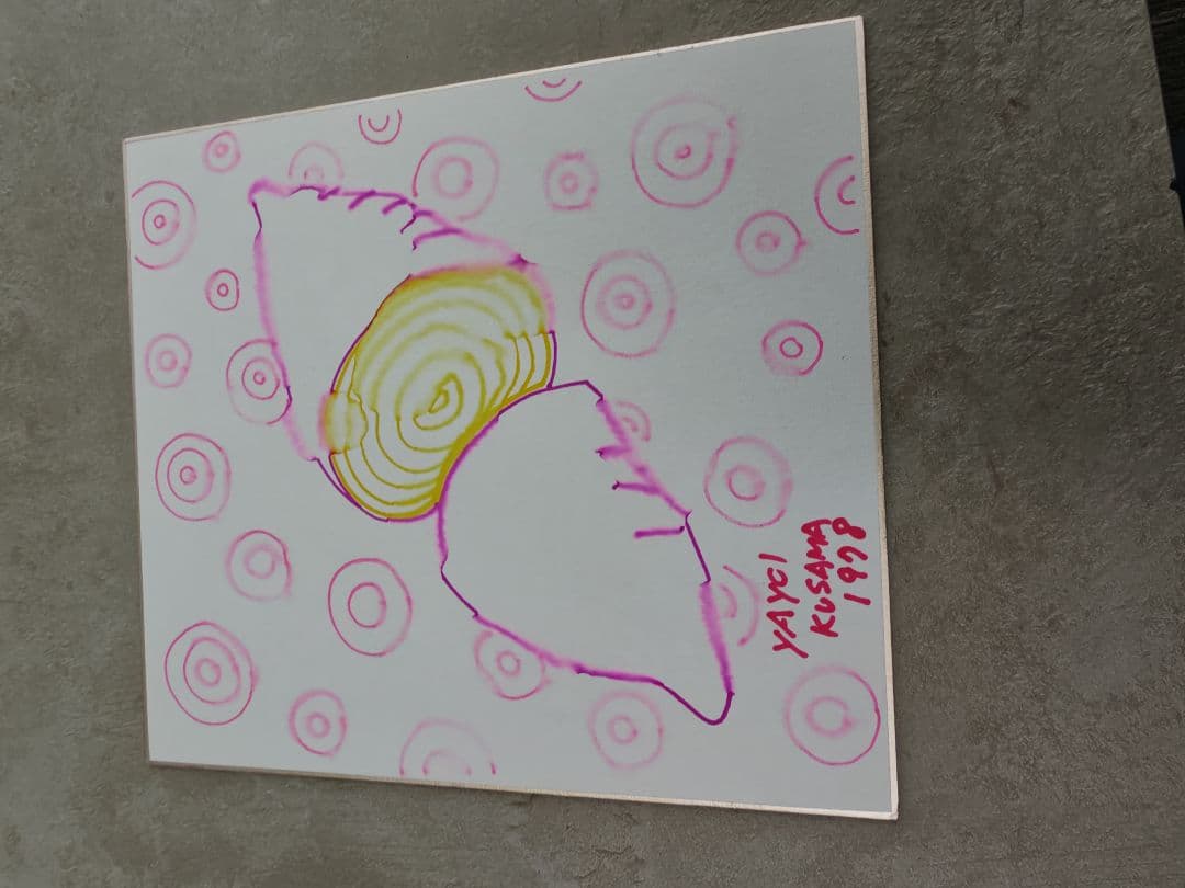 草間彌生さんのサイン色紙６枚セット