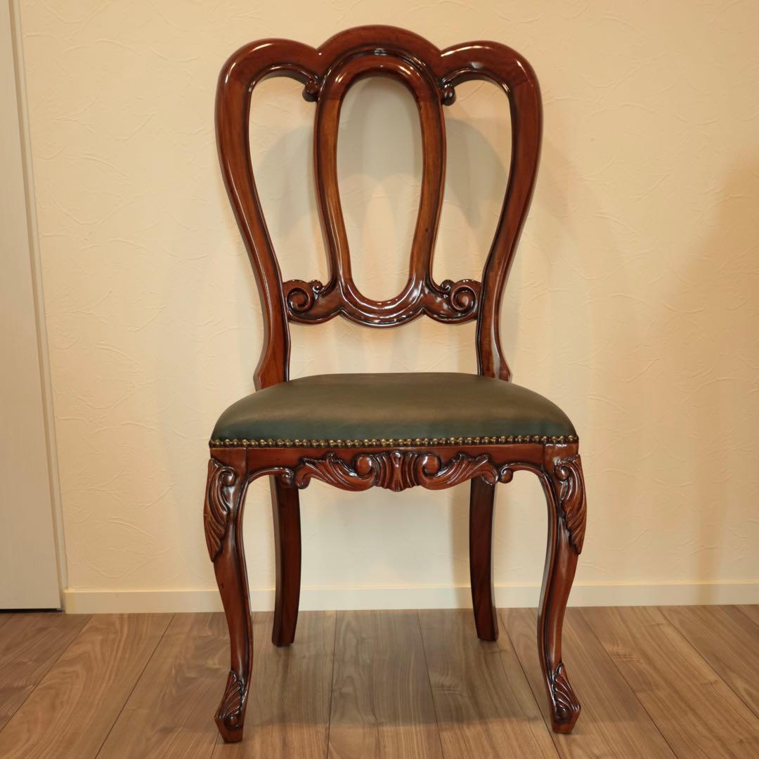 高級マホガニー家具 チッペンデール アンティークデスク 猫脚 書斎机 送料無料