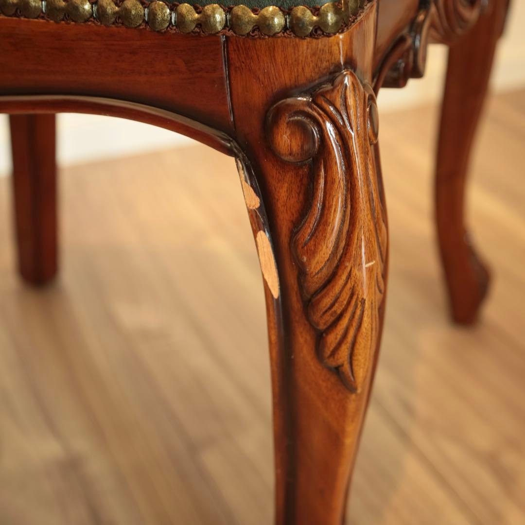 高級マホガニー家具 チッペンデール アンティークデスク 猫脚 書斎机 送料無料