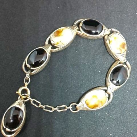 イギリス ヴィンテージ MIRACLE社 琥珀のブレスレット