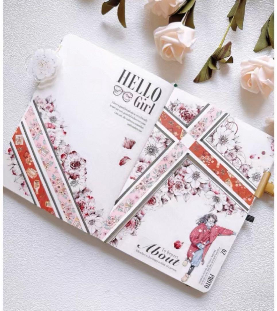 咔咔STUDIO《花摇曳》海外マスキングテープ　マステ 【2643】