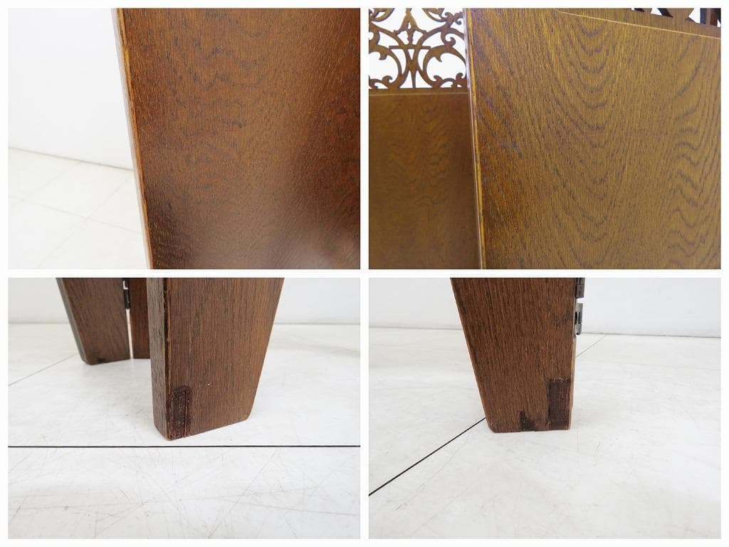 三越 ブルージュ■透かし挽きスクリーン■3連■パーテーション 衝立■オーク材