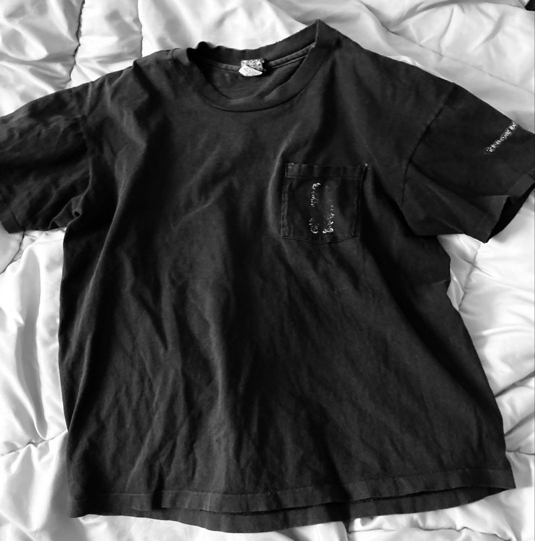 クロムハーツ ブラックTシャツバックスクロールロゴ