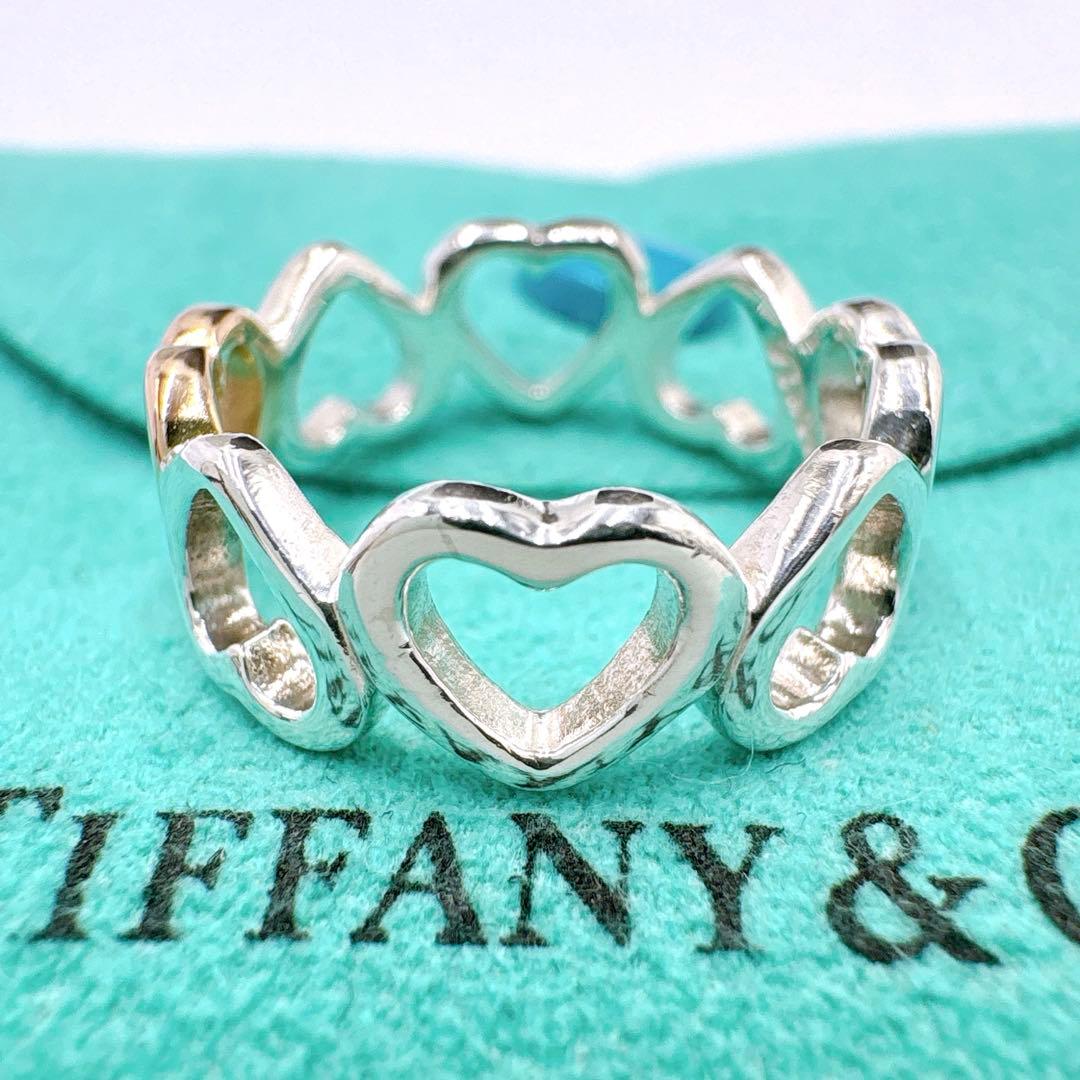 美品 オールドティファニー センチメンタルハート 11.5号 シルバー k18