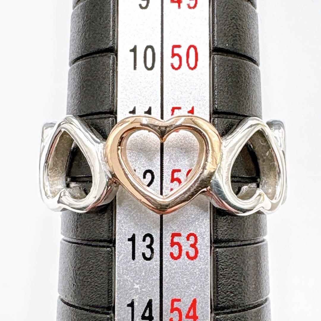 美品 オールドティファニー センチメンタルハート 11.5号 シルバー k18