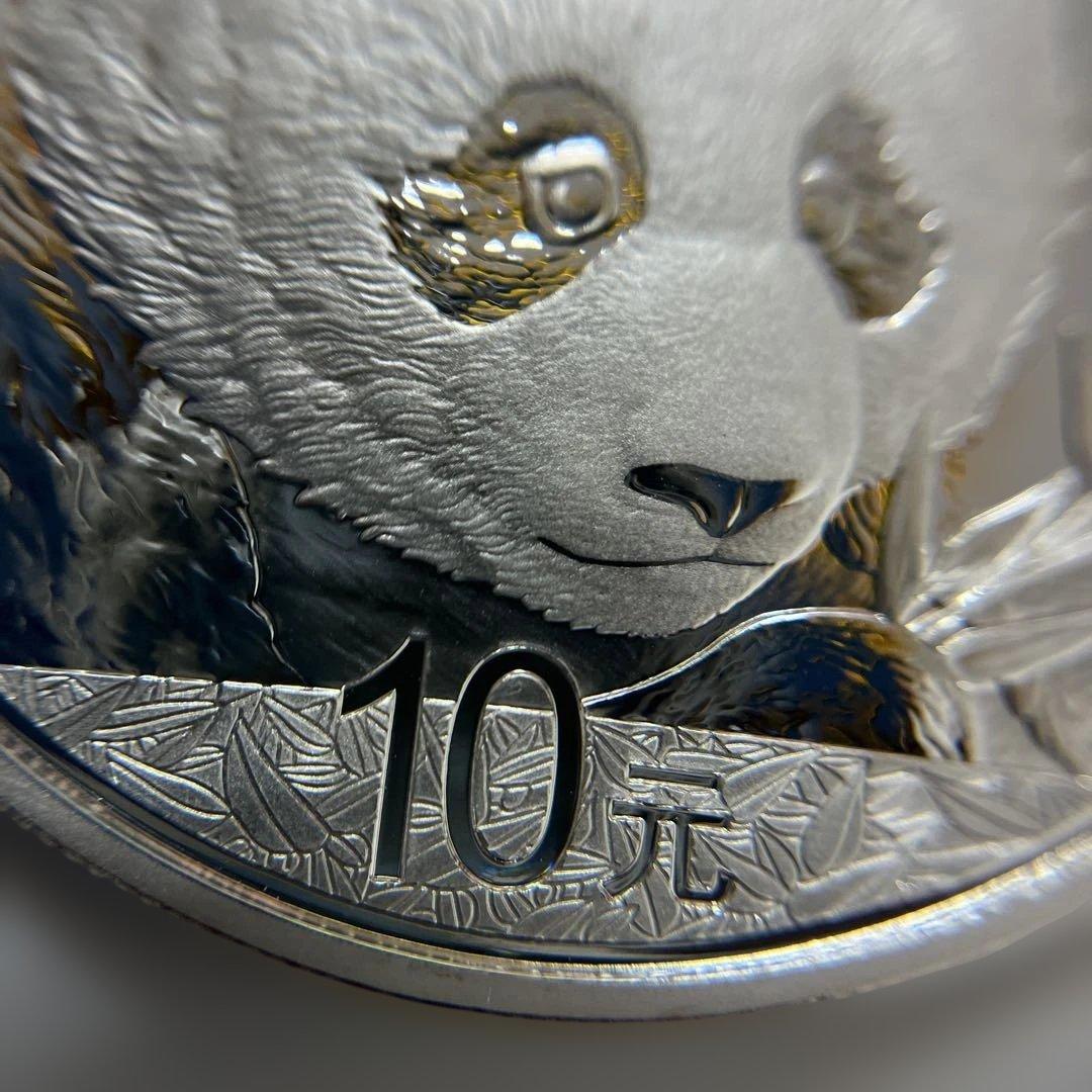 【純銀】2018年パンダ銀貨　10元　カプセル付き③