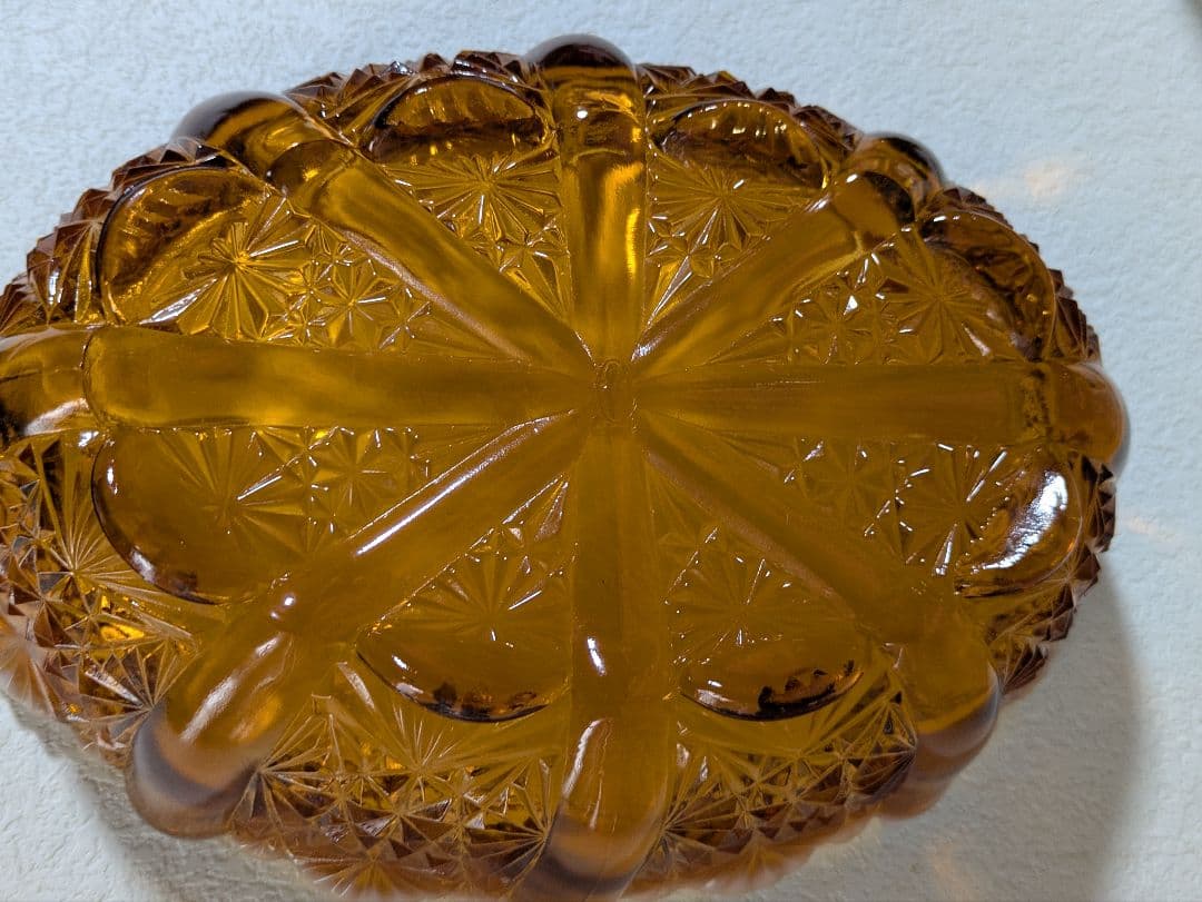 フェントン　バージニアガラス　琥珀色ボウル　デイジー＆ボタン