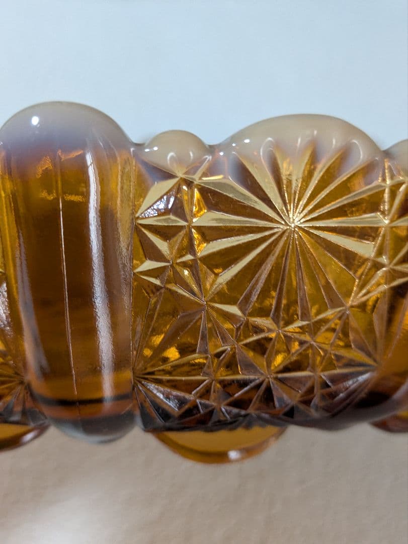 フェントン　バージニアガラス　琥珀色ボウル　デイジー＆ボタン