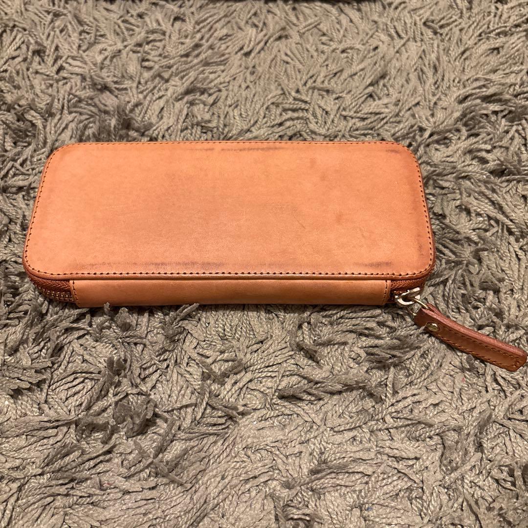 バハギア　Bahagia レザー ジッパー式 筆箱 ピンク