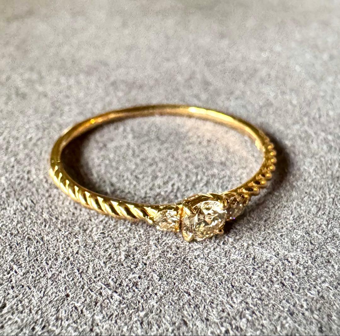 K18YG*18号*ダイヤモンドリング*大きめサイズ*指輪