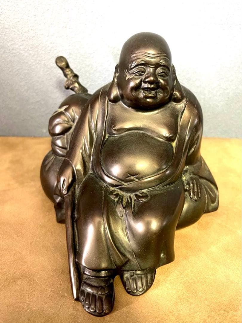 『高岡銅器』布袋様の置物　越井栄山作品