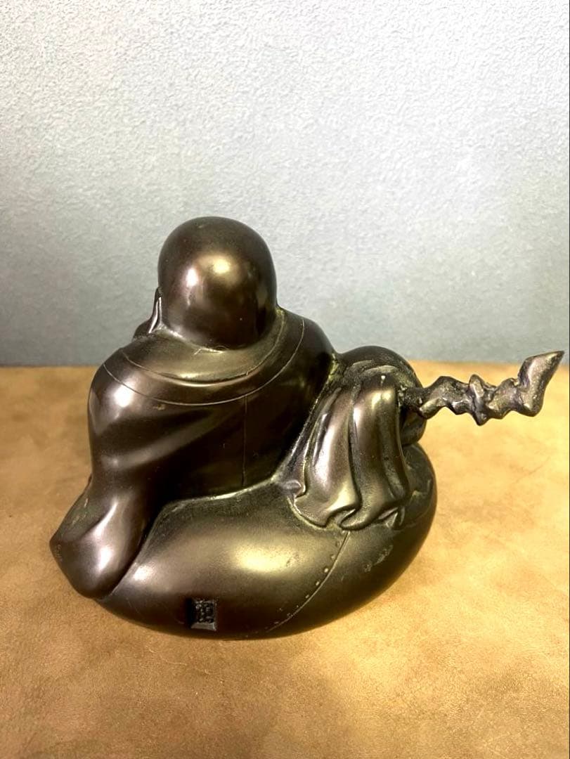 『高岡銅器』布袋様の置物　越井栄山作品