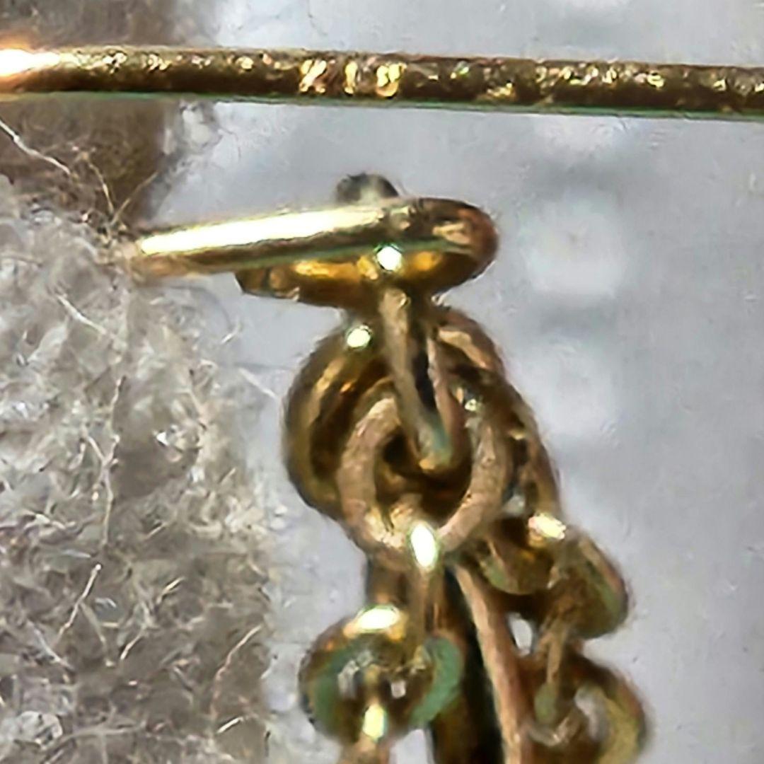 ウェーブ ツイストデザインピアスK18 刻印