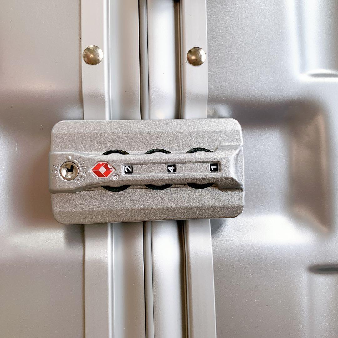 高機能‼️ スーツケース ストッパー付　シルバー フロントオープン　Mサイズ