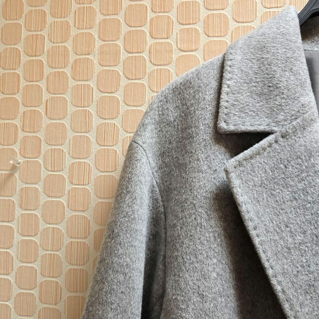 ☆23区☆ウールカシミヤ/ビーバー チェスター コート/ライトグレー36