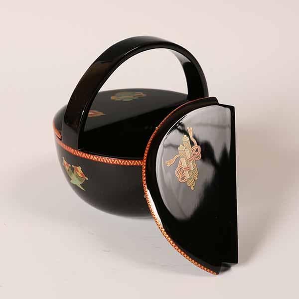 弦付宝尽蒔絵茶器　井筒英文　【茶道具】