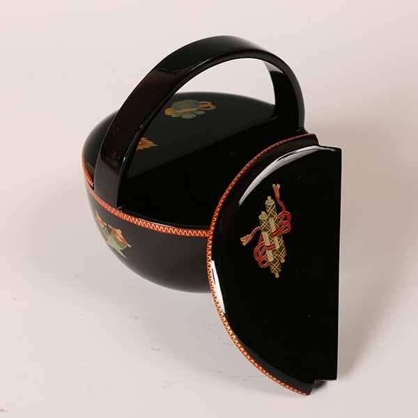 弦付宝尽蒔絵茶器　井筒英文　【茶道具】