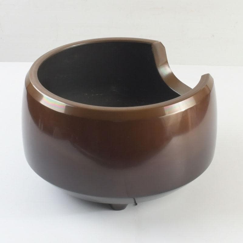 茶道具　鋳師　源斉造　鋳銅　面取風炉　共箱　V　9451A