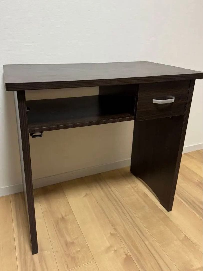 ネイルテーブル　ダークブラウン　引き出し付き