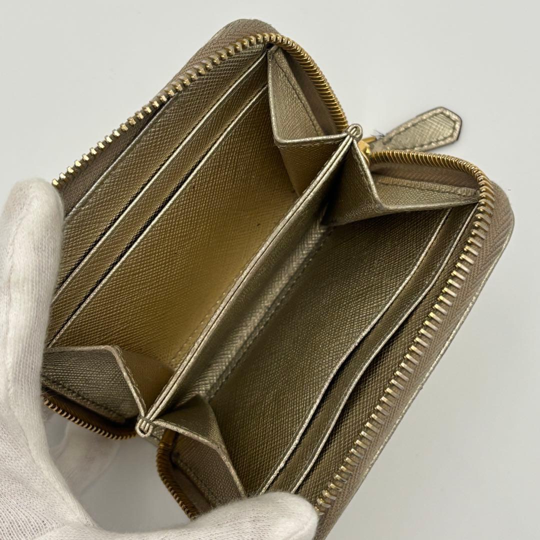 PRADA プラダ サフィアーノ　ゴールド 1MM268 折り財布　ミニ財布