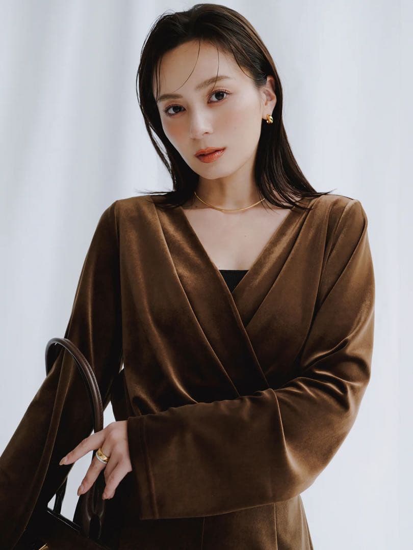 anuans 新品未使用品　ベロアカットオールインワン - BROWN / 1