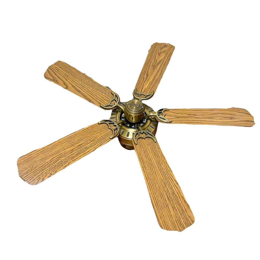 【ライダーマン】シーリングファン 5枚 羽根 木製 ブラウン 茶