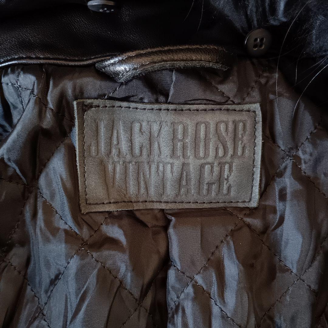 美品✦Jackrose ジャックローズ ファー付　ラクーン ライダース 黒