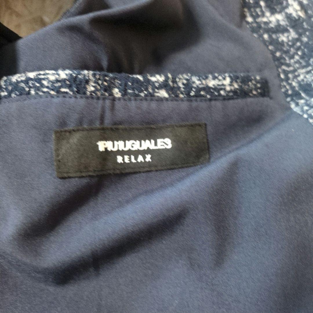 1PIU1UGUALE3 RELAX　ストレッチツイード　ダウンベスト　青系