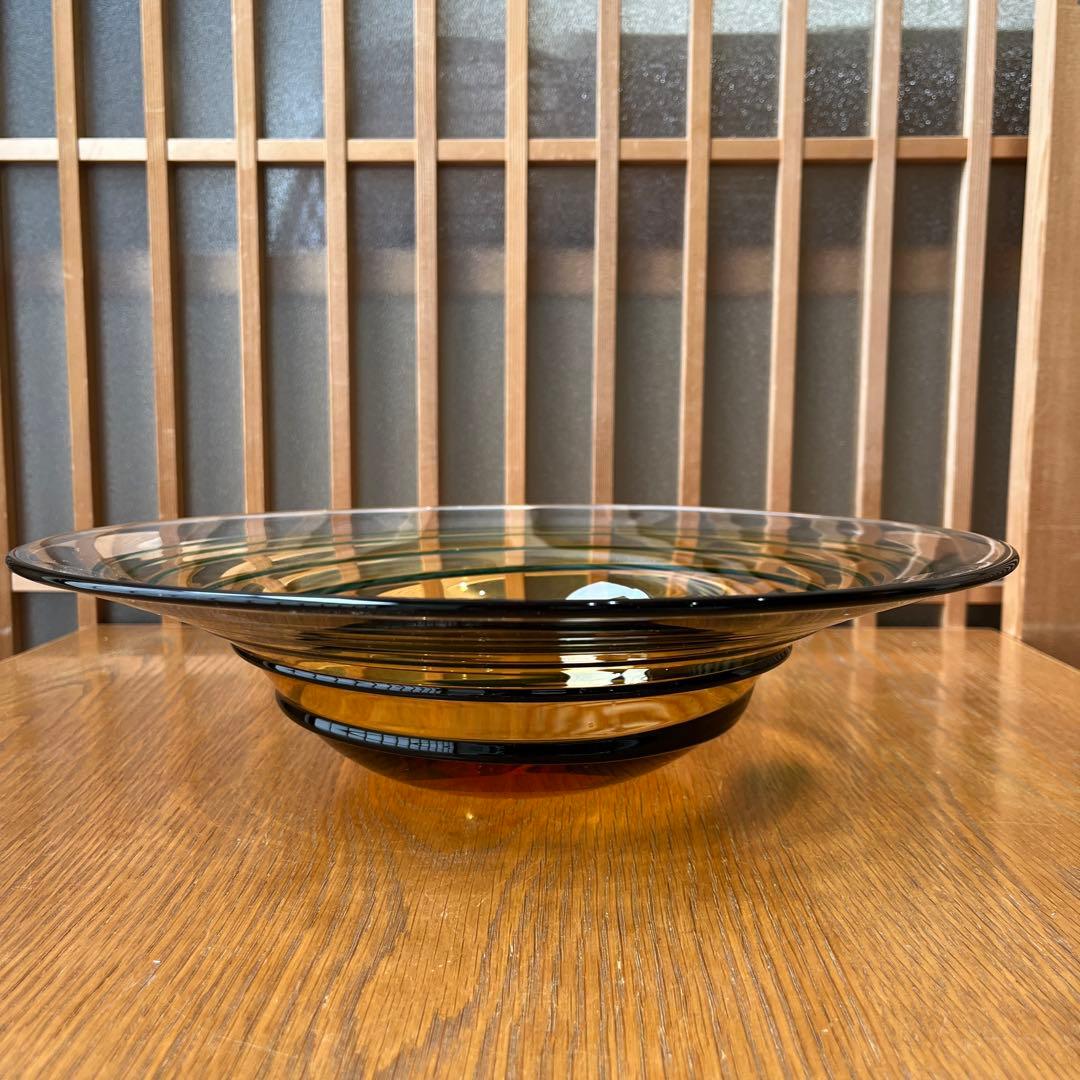 東洋佐々木ガラス　翠螺旋　水盤　直径35cm