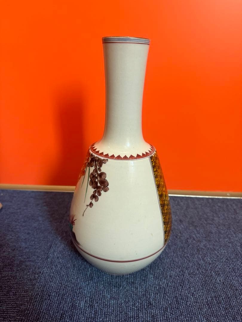 1802 浅蔵五十吉造 九谷 鳥 瑞鳥華生　花瓶